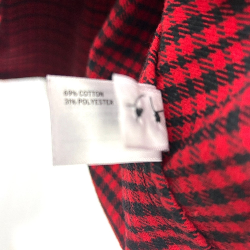 Duluth Trading Co Folklore Flannel Shirt Red Black Gingham Plaid 1X Pockets NWT - Picture 7 of 7